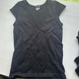 Black cap sleeve top